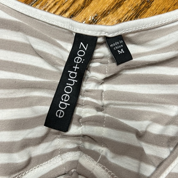 Zoe + Phoebe stripe sleeveless top, keyhole back.  Size Medium. - Picture 2 of 6